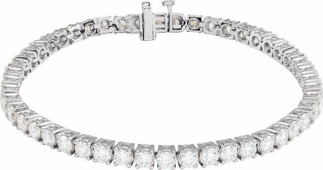 Sterling Silver 7 CTW Lab-Grown Diamond Line 7" Bracelet