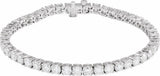 14K White Gold 9 CTW Lab-Grown Diamond Line 7" Bracelet