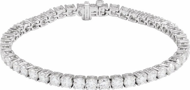 14K White Gold 9 CTW Lab-Grown Diamond Line 7" Bracelet