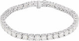 Sterling Silver 10 CTW Lab-Grown Diamond Line 7" Bracelet