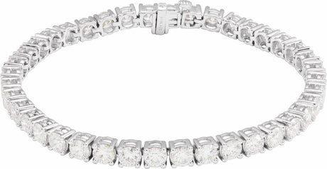 Sterling Silver 10 CTW Lab-Grown Diamond Line 7" Bracelet