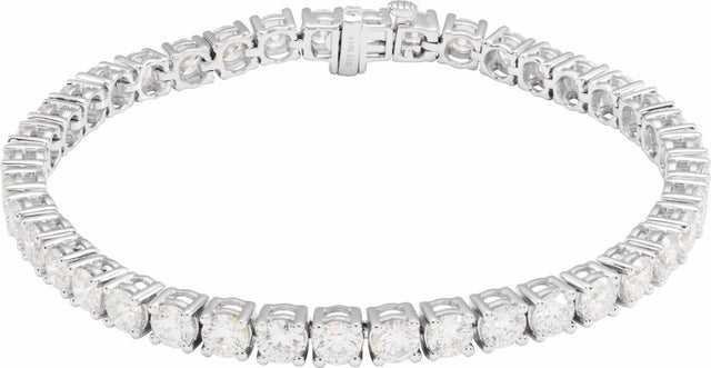 Sterling Silver 10 CTW Lab-Grown Diamond Line 7" Bracelet