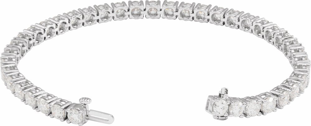 14K White 10 CTW Lab-Grown Diamond Line 7" Bracelet