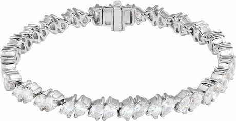 14K White 9 1/2 CTW Lab-Grown Diamond Line 7" Bracelet