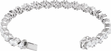 14K White Gold 9 1/2 CTW Lab-Grown Diamond Line 7" Bracelet