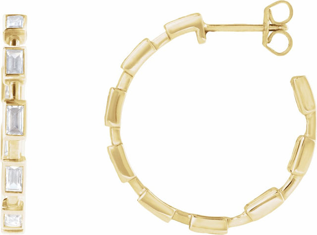 14K Yellow Gold 1 1/4 CTW Lab-Grown Diamond 24.5 mm Hoop Earrings