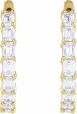 14K Yellow Gold 3 CTW Lab-Grown Diamond Inside-Outside 21.2 mm Hoop Earrings