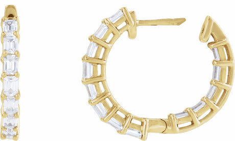 14K Yellow Gold 3 CTW Lab-Grown Diamond Inside-Outside 21.2 mm Hoop Earrings