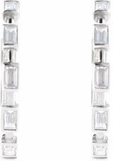 14K White 1 1/4 CTW Lab-Grown Diamond 24.5 mm Hoop Earrings