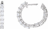 14K White Gold 3 CTW Lab-Grown Diamond Inside-Outside 21.2 mm Hoop Earrings