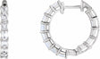 14K White Gold 3 CTW Lab-Grown Diamond Inside-Outside 21.2 mm Hoop Earrings