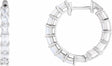 14K White 3 CTW Lab-Grown Diamond Inside-Outside 21.2 mm Hoop Earrings