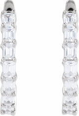 14K White Gold 3 CTW Lab-Grown Diamond Inside-Outside 21.2 mm Hoop Earrings