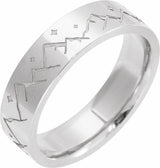 14K White Gold 6 mm Scenic Flat Band Size 9.5