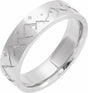14K White Gold 6 mm Scenic Flat Band Size 9.5
