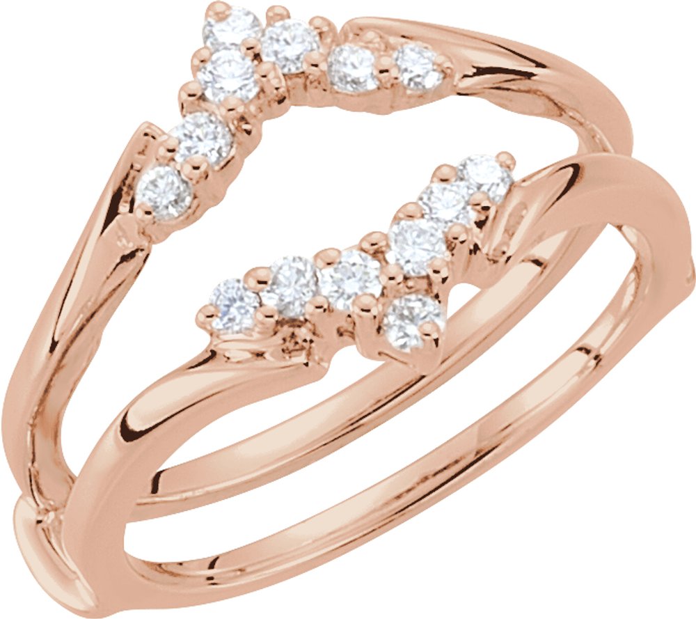 14K Rose Gold 1/4 CTW Natural Diamond Ring Guard
