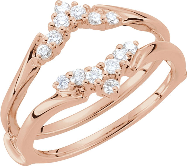 14K Rose Gold 1/4 CTW Natural Diamond Ring Guard
