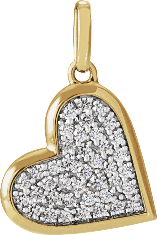 14K Yellow Gold 1/4 CTW Natural Diamond Heart Charm/Pendant