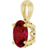 14K Yellow Gold Lab-Grown Ruby Pendant