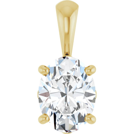 14K Yellow Gold 1 CT Oval Lab-Grown Diamond Pendant