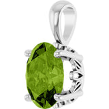14K White Gold Natural Peridot Pendant