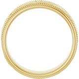 14K Yellow 6 mm Milgrain Edge Floral Flat Band