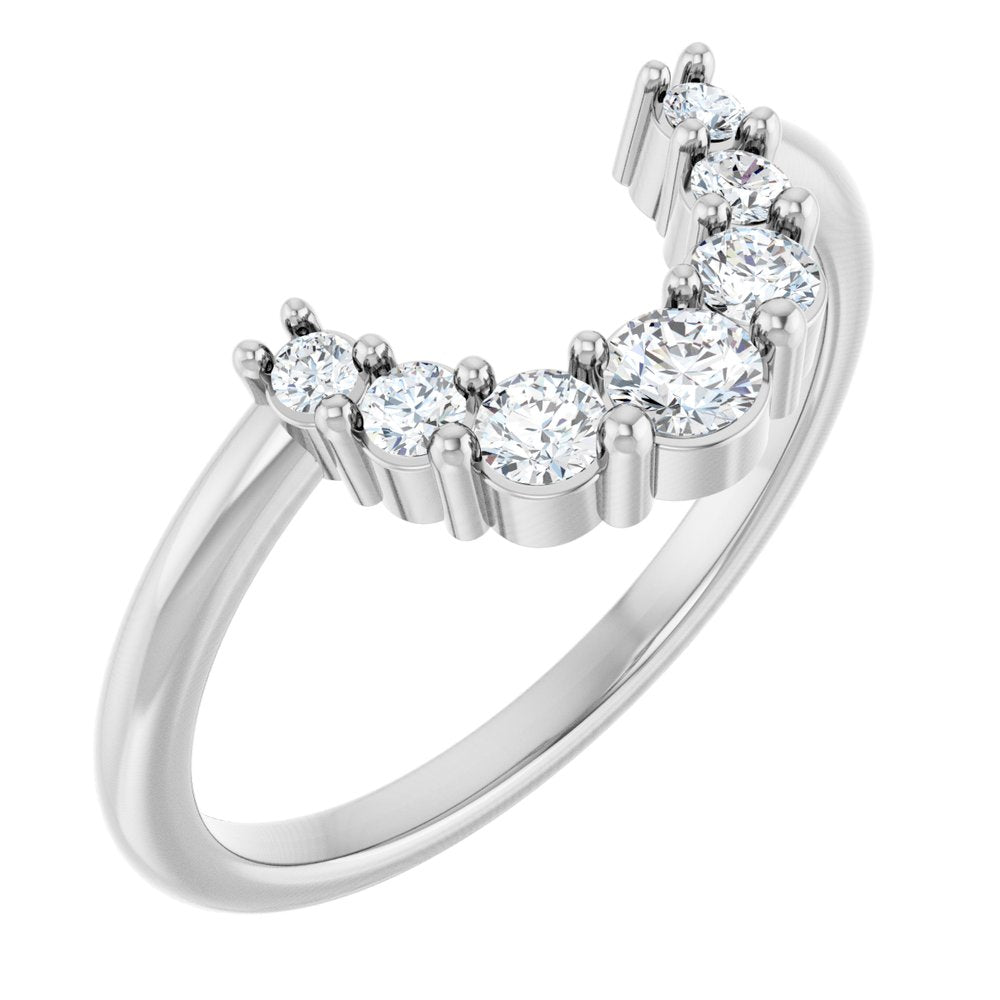14K White Gold 1/3 CTW Lab-Grown Diamond Contour Band