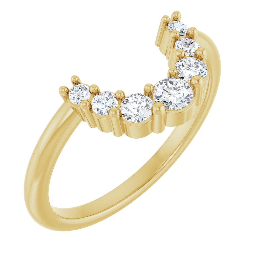 14K Yellow Gold 1/3 CTW Natural Diamond Contour Band