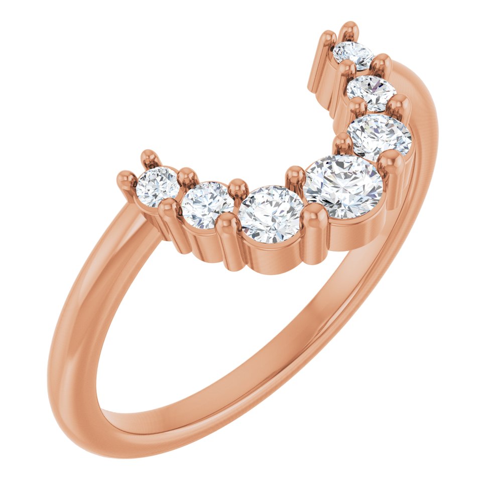 14K Rose Gold 1/3 CTW Natural Diamond Contour Band
