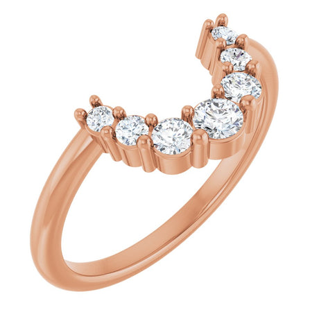 14K Rose Gold 1/3 CTW Natural Diamond Contour Band