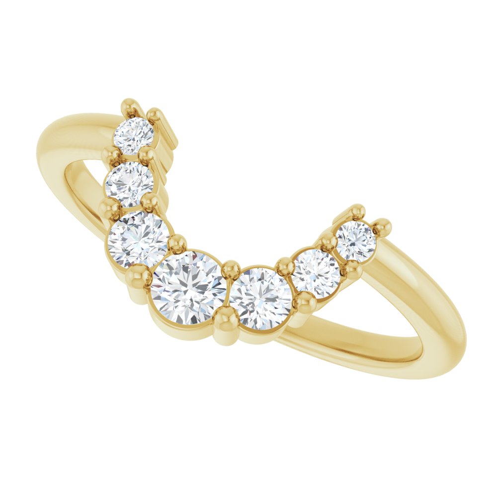 14K Yellow 1/3 CTW Natural Diamond Contour Band