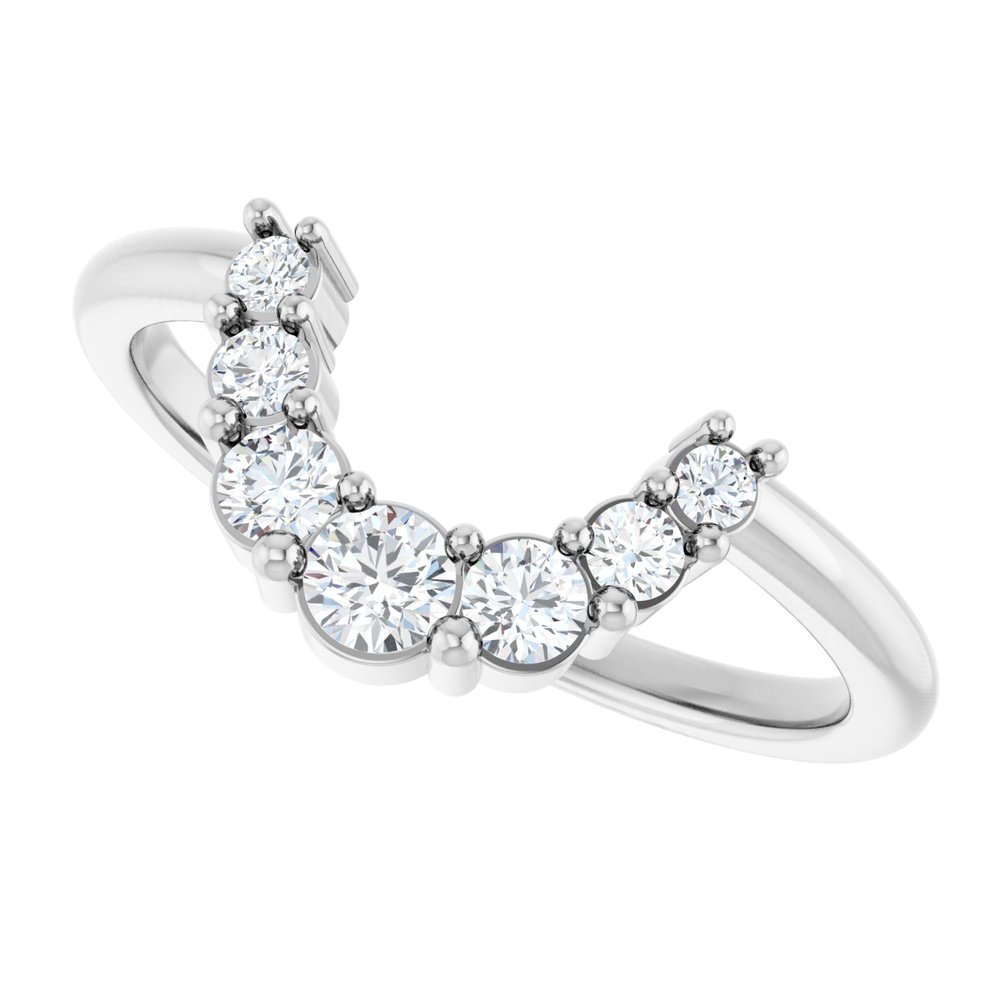 14K White 1/3 CTW Lab-Grown Diamond Contour Band