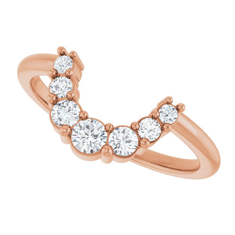 14K Rose 1/3 CTW Natural Diamond Contour Band