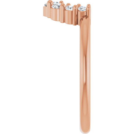 14K Rose Gold 1/3 CTW Natural Diamond Contour Band