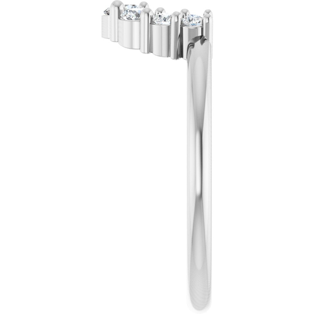 14K White Gold 1/3 CTW Lab-Grown Diamond Contour Band