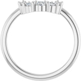 14K White Gold 1/3 CTW Natural Diamond Contour Band