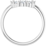 14K White 1/3 CTW Lab-Grown Diamond Contour Band