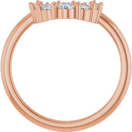 14K Rose 1/3 CTW Natural Diamond Contour Band