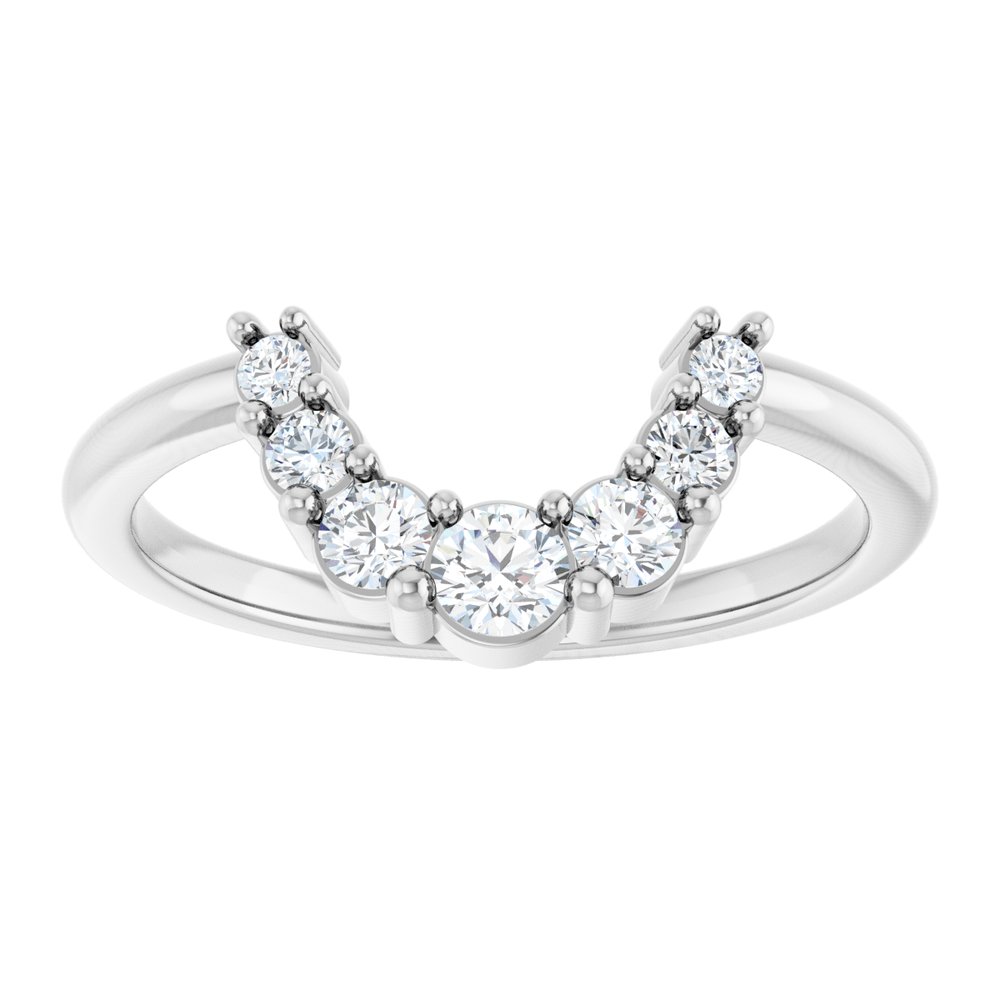 14K White Gold 1/3 CTW Lab-Grown Diamond Contour Band