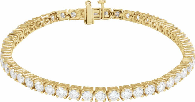 14K Yellow Gold Vermeil 7 CTW Lab-Grown Diamond Line 7" Bracelet