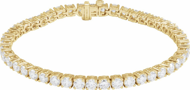14K Yellow Gold 9 CTW Lab-Grown Diamond Line 7" Bracelet