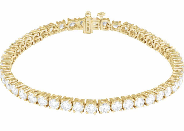 14K Yellow 8 CTW Lab-Grown Diamond Line 7" Bracelet