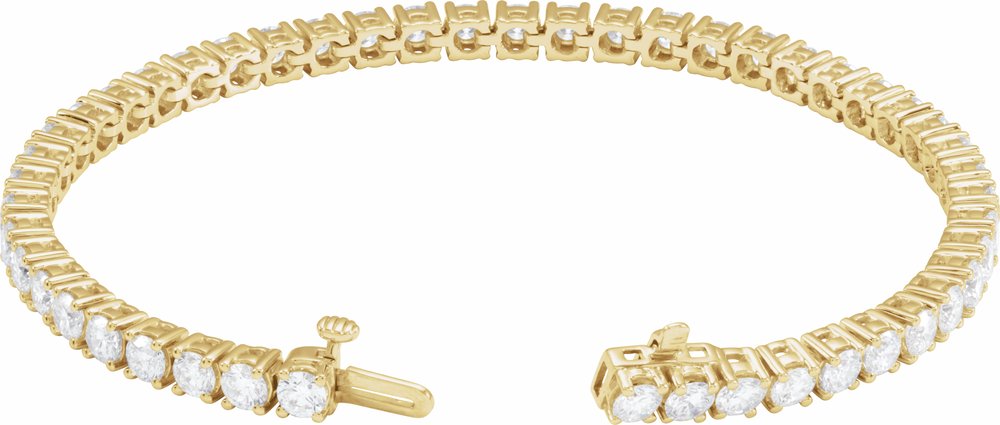 14K Yellow 7 CTW Lab-Grown Diamond Line 7" Bracelet