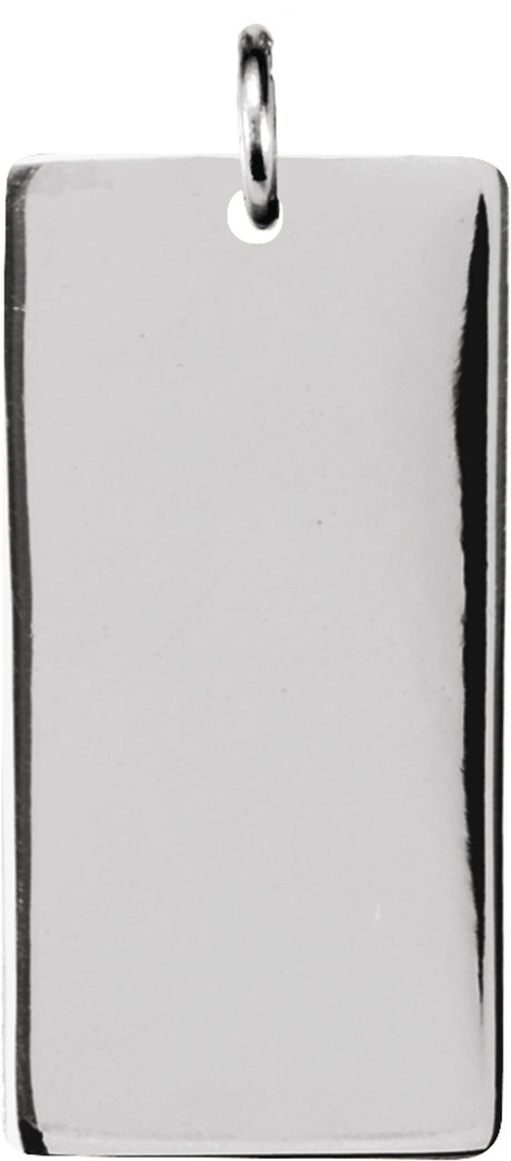Sterling Silver Be Posh® Engravable Rectangle Pendant