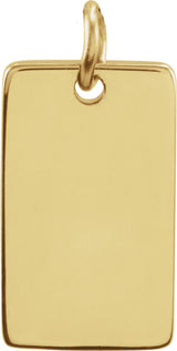 14K Yellow Gold Be Posh® Engravable Rectangle Pendant
