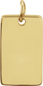 18K Yellow Gold Vermeil Be Posh® Engravable Rectangle Pendant