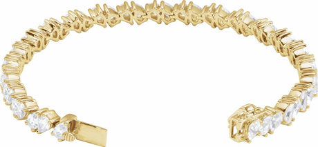 14K Yellow Gold 9 1/2 CTW Lab-Grown Diamond Line 7" Bracelet