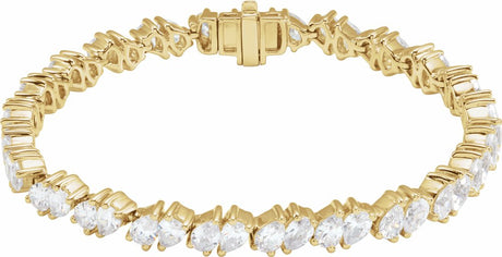 14K Yellow 9 1/2 CTW Lab-Grown Diamond Line 7" Bracelet