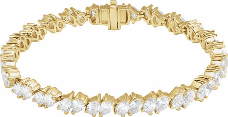 14K Yellow Gold 9 1/2 CTW Lab-Grown Diamond Line 7" Bracelet