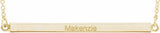 14K Yellow Gold Engravable Four-Sided Bar 18" Necklace